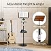 Floor Book Stand with 2 Removable Trays, Adjustable Height Wood Reading Stand for Bed or Sofa, Music Stand Book Holder for Music Sheet, Tilt and Rotate Laptop Holder, Portable Podium Stand
