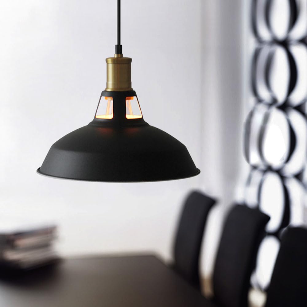 Nordic Industrial Style Chandelier, Personalized Metal Pendant Lamp Shade, Base Single Head Hanging Light, Bedroom Restaurant Bar Decoration Lighting Fixtures(White)