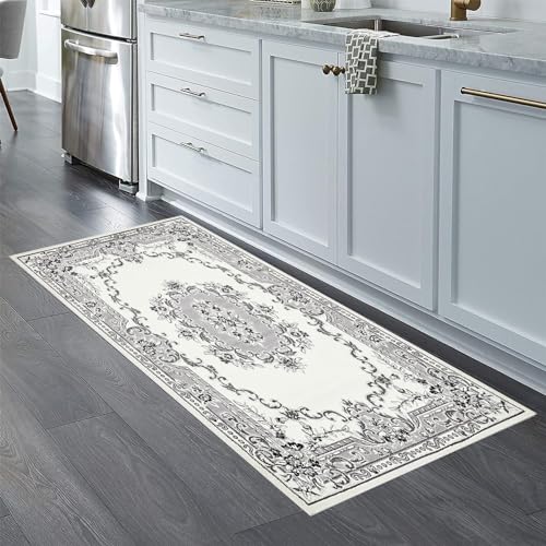 Alfombra larga de pasillo blanca de 50x210 cm lavable para eventos y entrada de casa 2