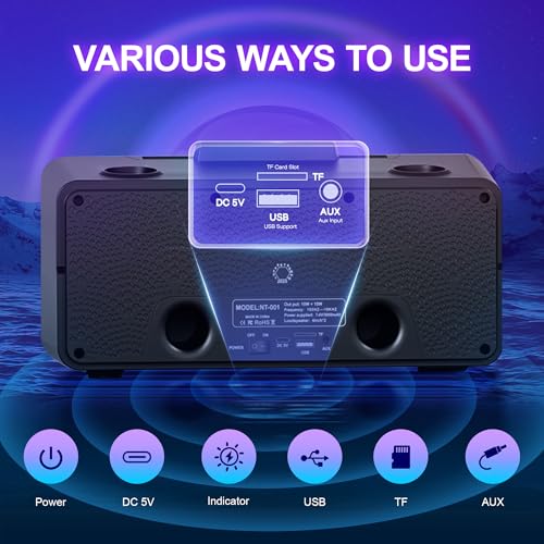 Musyvocay NT001-RED-US Karaoke Machine For Adults Kids With 2 Wireless Microphones, Portable Bluetooth Speaker With Lyric Display Led Lights, Karaoke Microphone With Pa System Bass/Echo/Usb/Tf/Aux For Home Birthday Party thumb #7
