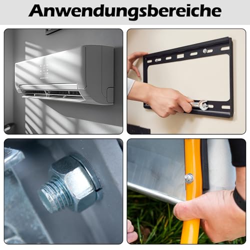 11 Stück M8 Schwerlastdübel, M8 x 80 mm Edelstahl Ankerbolzen, Ankerschrauben Expansion Schraube Bolzen, Schwerlastanker Bolzendübel, Expansionsschraube Dehnschrauben für Wandbau Befestigungsanker