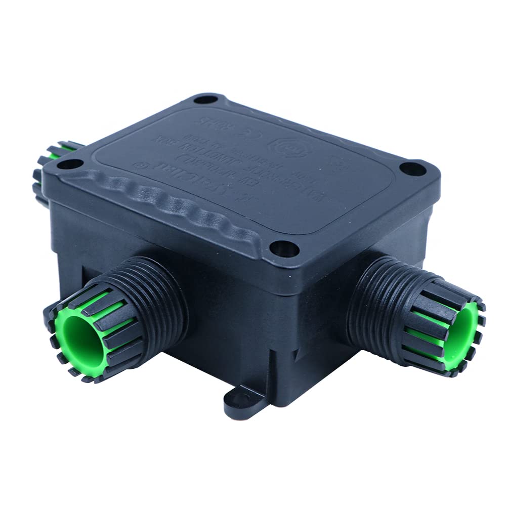 ZONADAH T-Type 3-Way IP68 Waterproof Electrical Cable Wire Connector Junction Box 450V 32A 10-14mm 4M Depth Outdoor Garden Lighting Wiring - Image 3