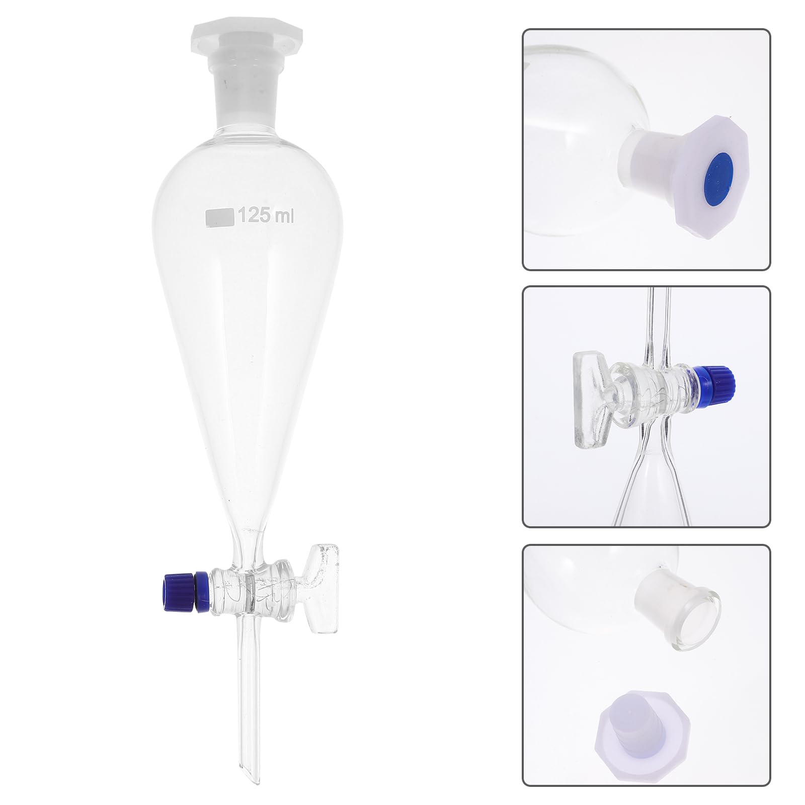 SOLUSTRE Birnenförmiges Leck Birnenförmiger Scheidetrichter Zylindrischer Scheidetrichter Becherglas 1000ml Konischer Scheidetrichter Scheidetrichter-kit Hohes Borosilikat Fangen