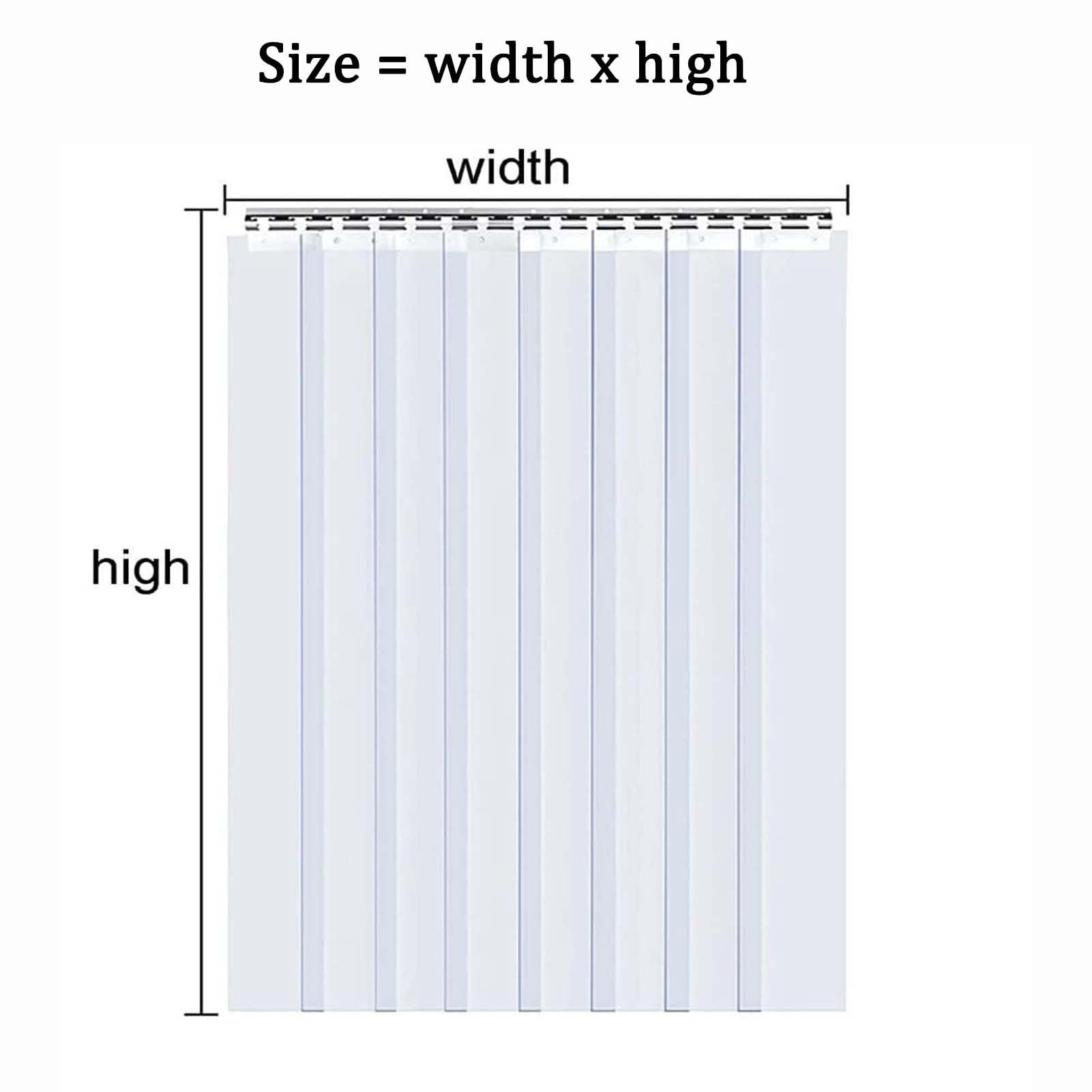 Rideau À Bandes en PVC 1,6mm/0,06" D'épaisseur, Rideaux Transparents Rideaux en Plastique Résistant Aux Rayures Rideau de Porte de Climatisation(1.2x2.5m)