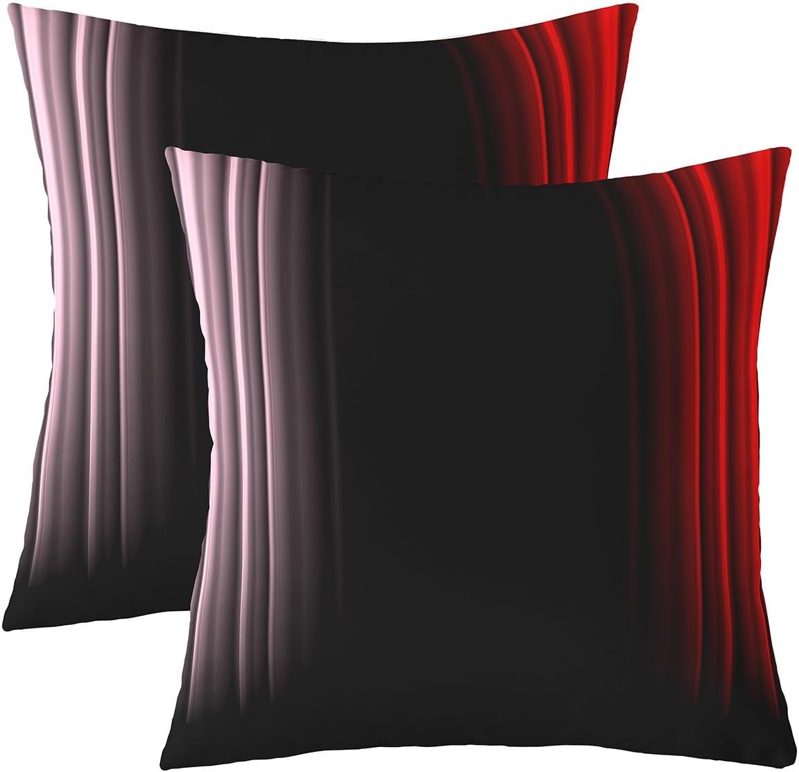 Feelyou Teens Abstract Ombre Decorations Throw Pillow Covers for Kids Women Red Teal and Black Pillow Covers for Home Sofa Bed Couch Geometric Modern Cushion Covers, 22x22 Inches Set of 2