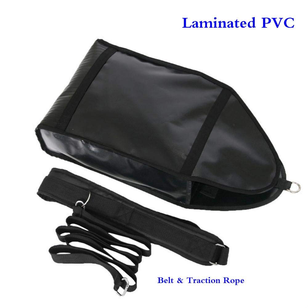 Borsa da Allenamento A Slitta,Sacco di Sabbia per Allenamento di Resistenza con Cintura in Vita E 3 Sacche di Regolazione,PVC Nero 57 * 30cm