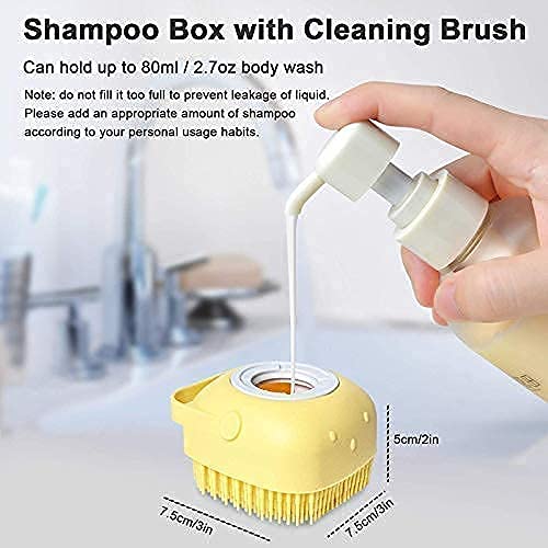 Image of Silicon Massage Bath Brush Hair Scalp & Bathing Brush For Cleaning Body Scrubber Blood Circulation Shampoo Dispenser Bathing Tool | Brushes, Men & Women
