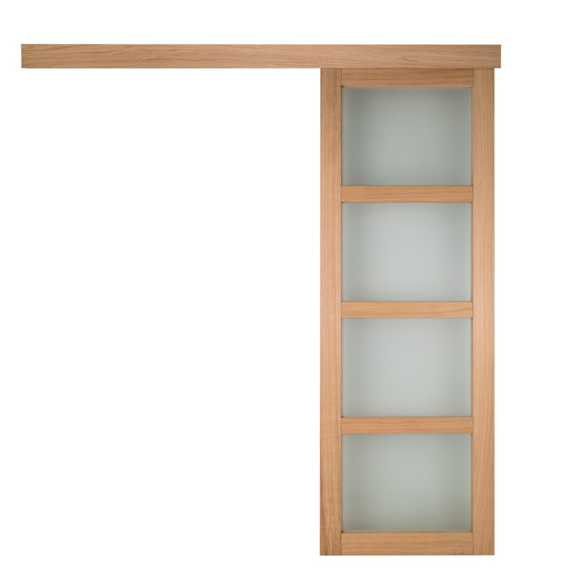 Porte coulissante PARIS 4 Vitrages bois chêne 2040x730