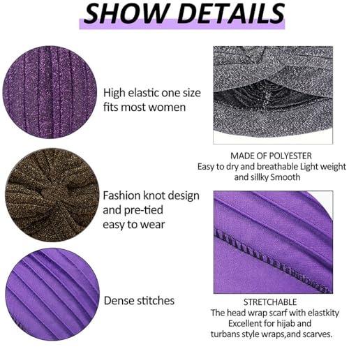 SMTCM Damen Turban Hut Vorgebunden Chemo Hut Krebs Plissee Turban Samt Twist Haar Wrap Beanie Schlafmütze Elastische Kopfbedeckung Baumwolle Alopezie Mütze Muslimisch Stretch Velours Cap Unisex