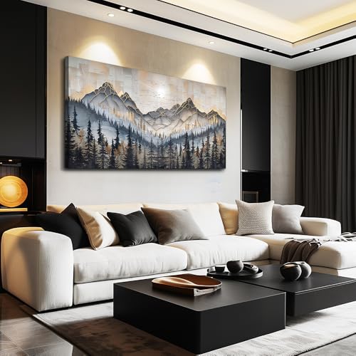 PHAOHUAXM Large Wall Art For Bedroom Wall Decor For Living Room Modern Office Dining Room Decor Abstract Ink-Wash Landscape Mountain Wall Pictures Printed Canvas Mountain Artwork Home Decor 20"X40"