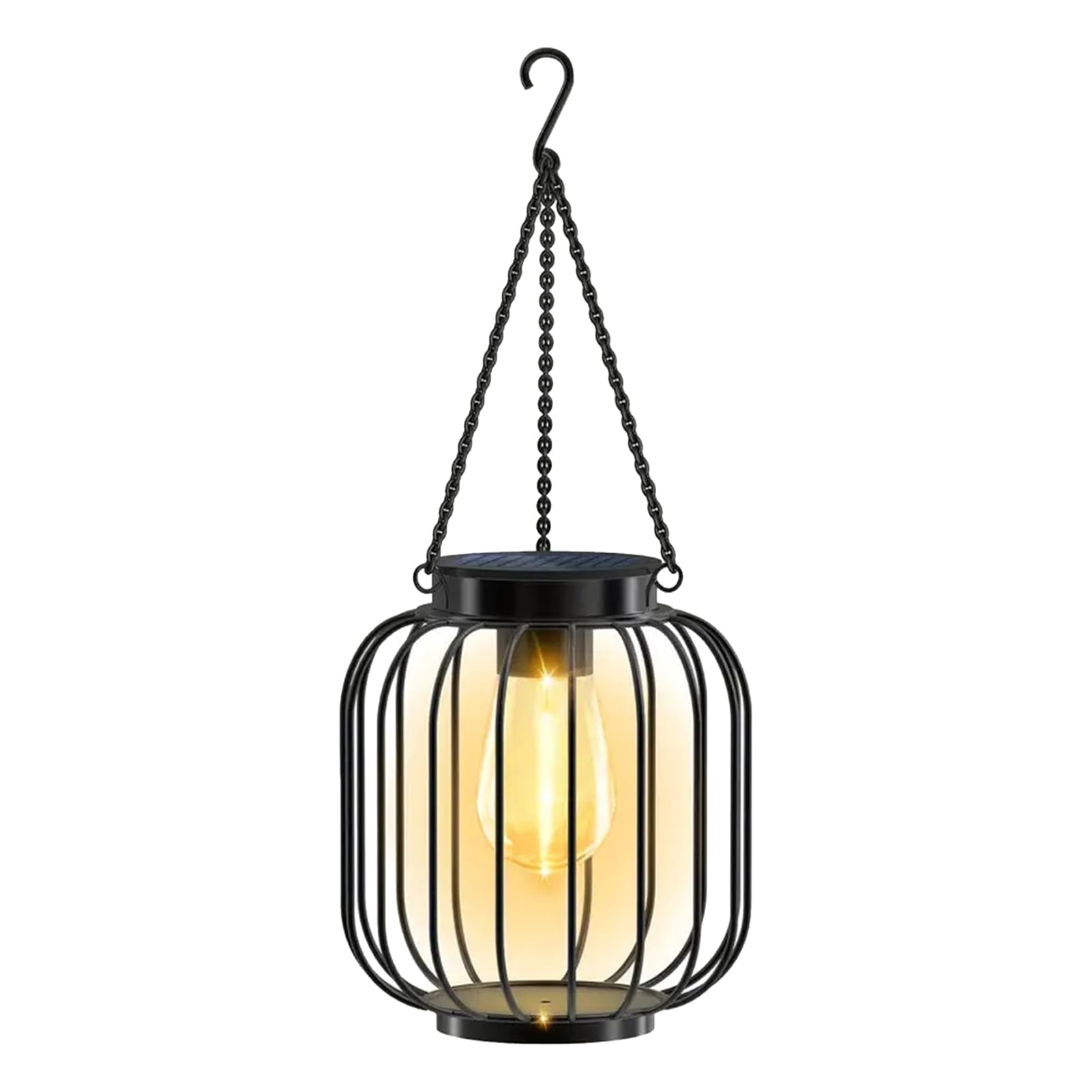 matumou Metal Solar Lantern, Retro Lantern Solar Garden Light, Outdoor Waterproof Solar Powered Hanging Lantern for Yard Patio Balcony