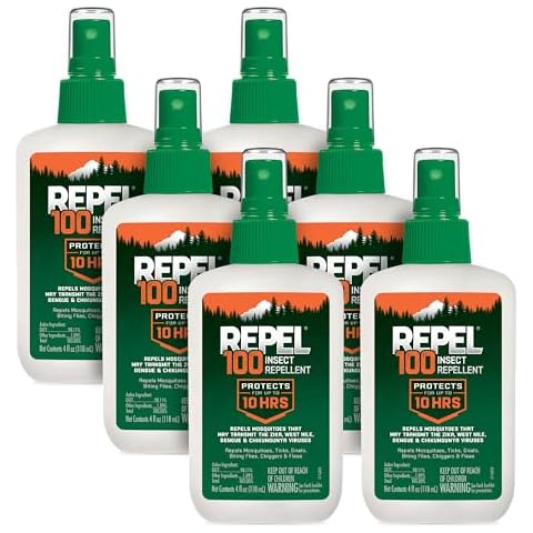 Repel 100 Insect Repellent, Repels Mosquitos, Ticks and Gnats, For Severe Conditions, Protects For Up To 10 Hours, 98% DEET (Pump Spray), 4 Fl Oz (Pack of 6) Cover