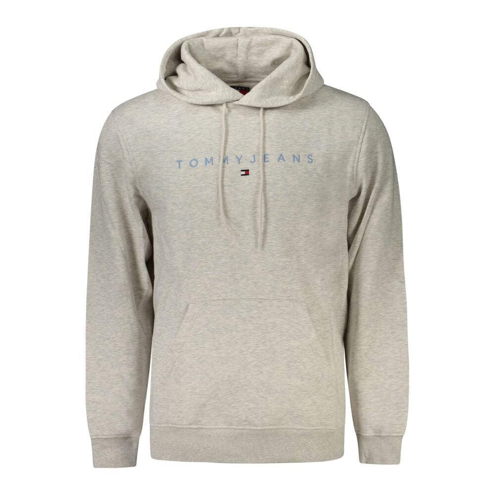 TOMMY JEANS Męska bluza z kapturem TJM REG LINEAR LOGO EXT DM0DM20746, szara, L, Szary (Lt Grey Htr Multi), L