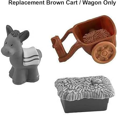 Miniatura 3 de Carro de repuesto marrón para Fisher-Price Little People Deluxe Christmas Story, juego de pesebre ~ J2404