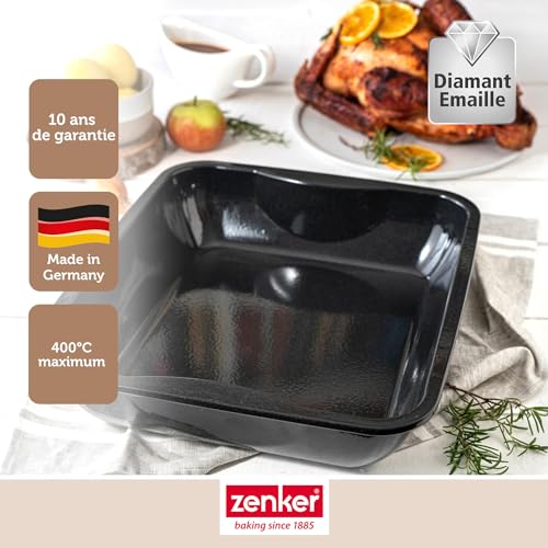 Plat à four émaillé XXL rectangulaire Zenker pour rôtis et grands gratins