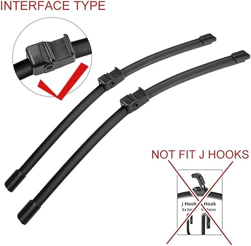 Miniatura 3 de Limpiaparabrisas delantero compatible con Audi TT MK1 2003-2006, limpiaparabrisas limpio, cepillos de lluvia de automóvil, 21 pulgadas + 21 pulgadas