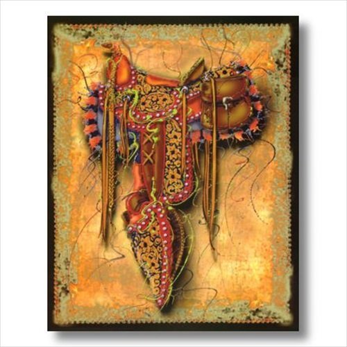 Western Rodeo Cowboy Saddle Contemporary Wall Picture Art Print