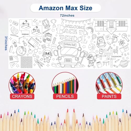 TEIASA-Back-to-School-Giant-Coloring-Poster-31×72-Inches-Coloring-Tblecloth-Kindergarten-Back-to-School-Supplies-Classroom-Wall-Decor-Back-to-School-Classroom-Must-Haves TEIASA Back to School Giant Coloring Poster 31×72 Inches Coloring Tblecloth Kindergarten Back to School Supplies Classroom Wall Decor Back to School Classroom Must Haves