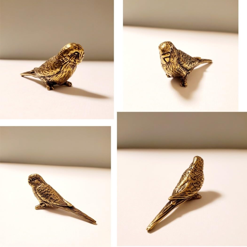 Amazon.co.jp: 鳥の置物 ヴィンテージ レトロ 真鍮 セキセイインコ