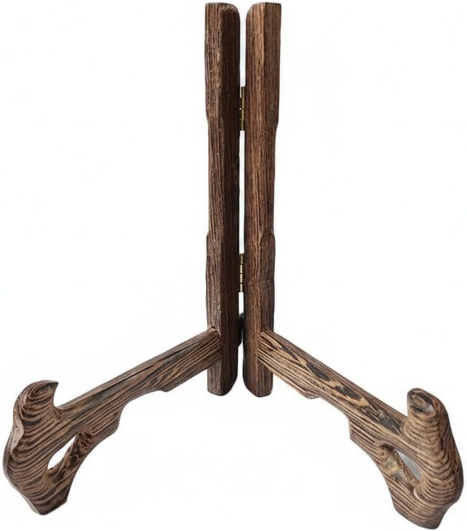 Foldable Wood Display Stand for Countertop Organization, Collapsible Rack for Decor and Collectibles