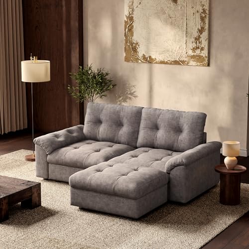 Image of Oversized Modular Sectional Sofa with Storage, Modern Deep Seat Cloud Couch for Living Room, L-Shaped Large Sectional Couch, Loveseat, Gray
