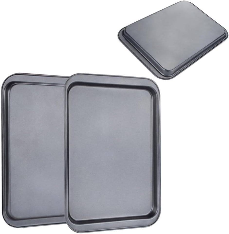 2 Pack Baking Sheet Set Cookie Sheet Set Carbon Steel Baking Pan Rectangular Cake Pan for Baking Nonstick Half Sheet Pan 14 inch