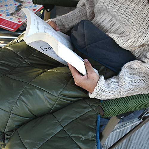 Lightspeed Outdoors Rugged Puffy Blanket | Outdoor Blanket With Soft Quilted Shell & Polar Fleece Interior | Outdoor Water Resistant Blankets For Camping, At Home Or Sporting Events | Chive/Dark Gray #TOP3