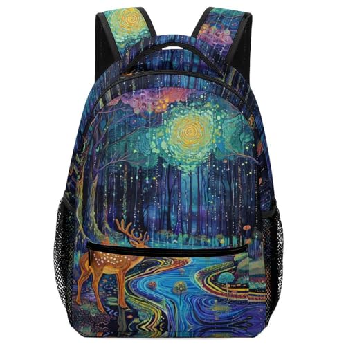 Sac à dos pour garçon animaux de la forêt grand volume taille unique robuste