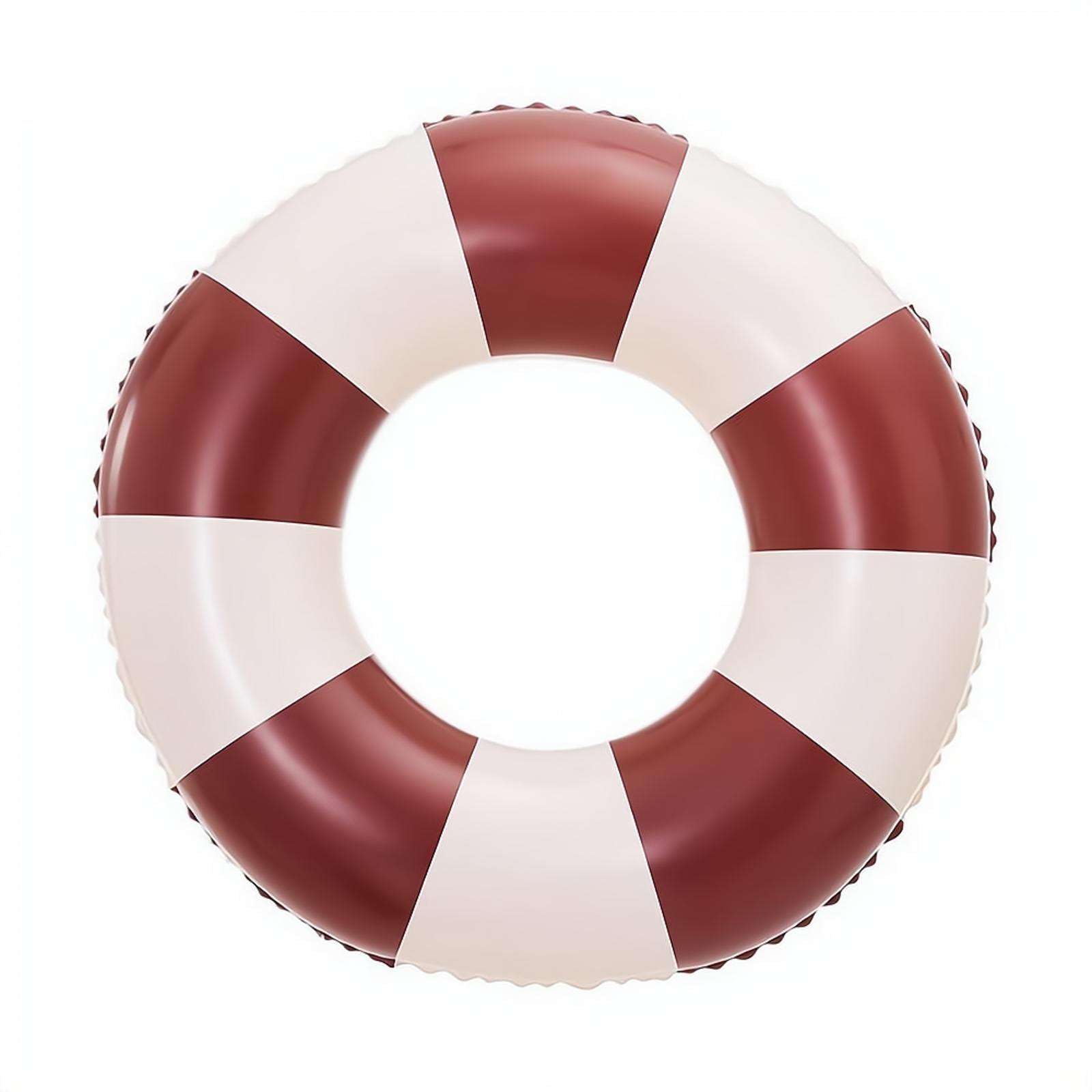 Inflatable Swim Rings for Adults & Kids - Classic Striped Pool Float Tube, Heavy Duty Swimming Ring with Handles, Portable Beach Lake Party Toys, Summer Beach Pool Party Essentials (Brown 70#)