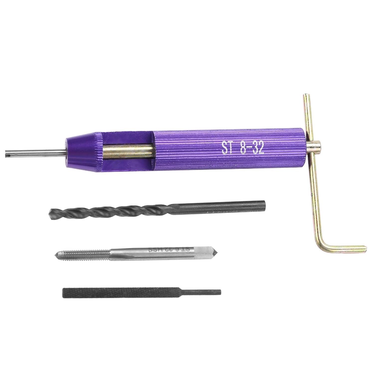 Thread Repair Insert, 50Pcs Stainless Steel Coiled Wire Helical Screw Imperial 8-32UNC x 1.5D Thread Inserts Kit, with Dedicated Tap, Installation Tool, Breaker and 4.4UNC Drill Bit