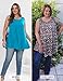 JollieLovin Plus Size Womens Long Tunic Tank Tops Sleeveless Crew Neck Flowy Swing Shirts(Large,Lake Blue)