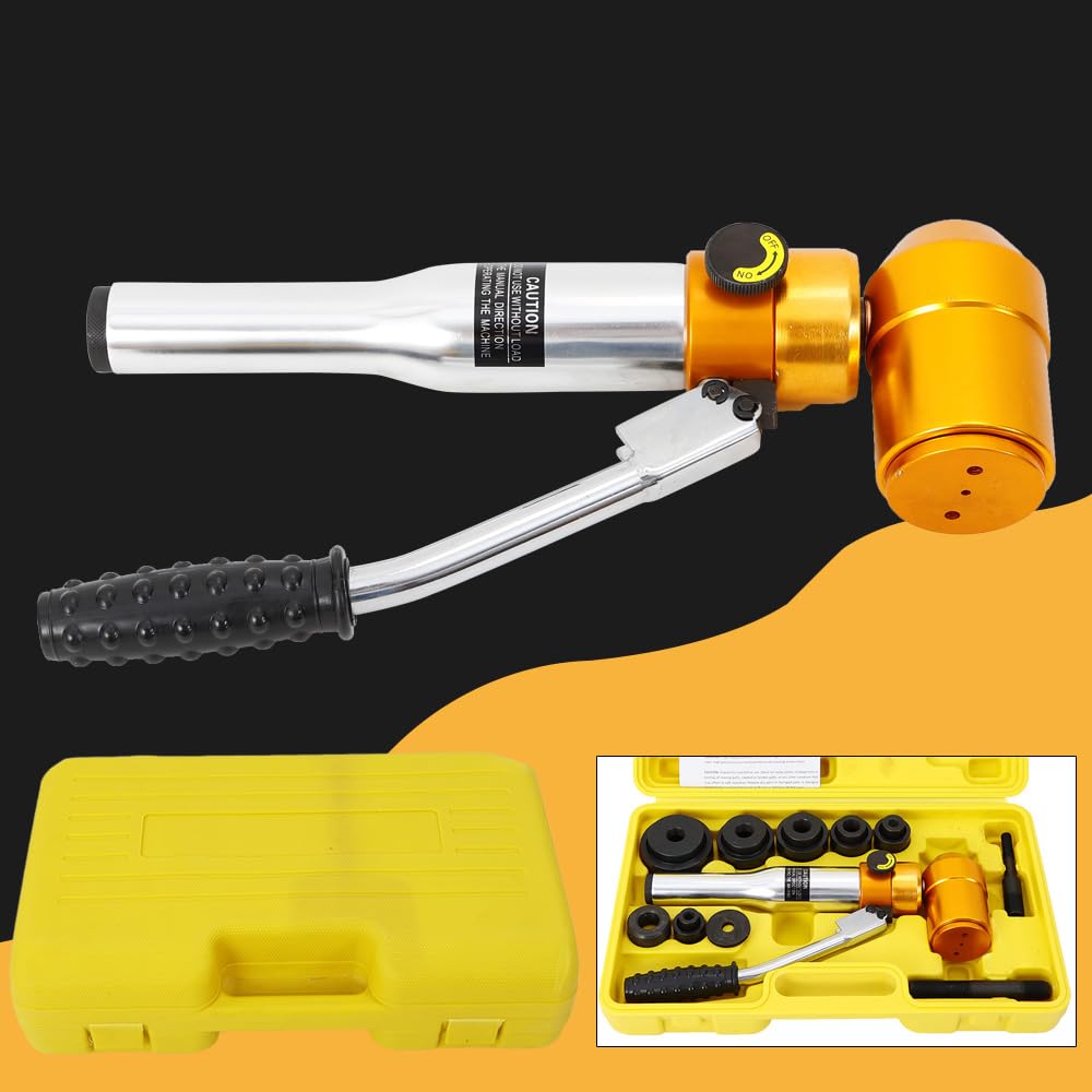 Hydraulische Platte Stanzrohr Werkzeug Hydraulische Blechlocher Satz Hydraulik Metall Stanzen Stahlplatte Puncher 22.5-60.8mm Lochschneider Punch Blechstanze Stanzlocher Stanzrohr Kit 90kn