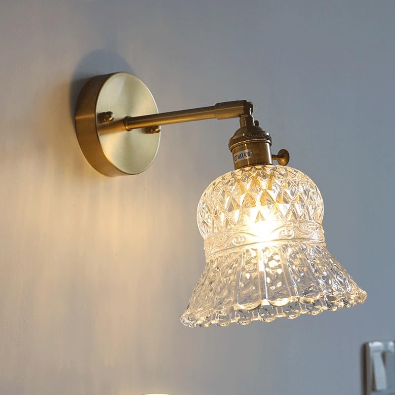 Modern Wireless Battery Operated Wall Lights with Remote & Rechargeable Bulb, Non Hardwired Battery Powered Wall Sconces Cordless Glass Wall Lamp Indoor Decor for Living Room Bedroom Bathroom Hallway(