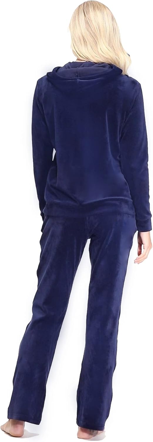COZZYON Velour Tracksuit Womens 2 Piece Sweatsuits Set Full Zip Hoodie Sweatpant Set - Image 3