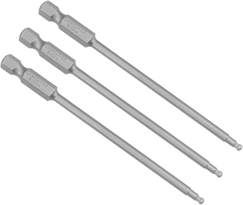 Miniatura 5 de uxcell 3 puntas de destornillador de extremo de bola H2 (0.079 in), S2 de acero magnético de 3.9 pulgadas de largo con vástago hexagonal de 14 de
