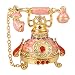 QIFU Vintage Style Telephone Shape Jewelry Trinket Box with Rich Enamel and Sparkling Rhinestones | Unique Gift for Home Decor | Best Ornament for Your Collection
