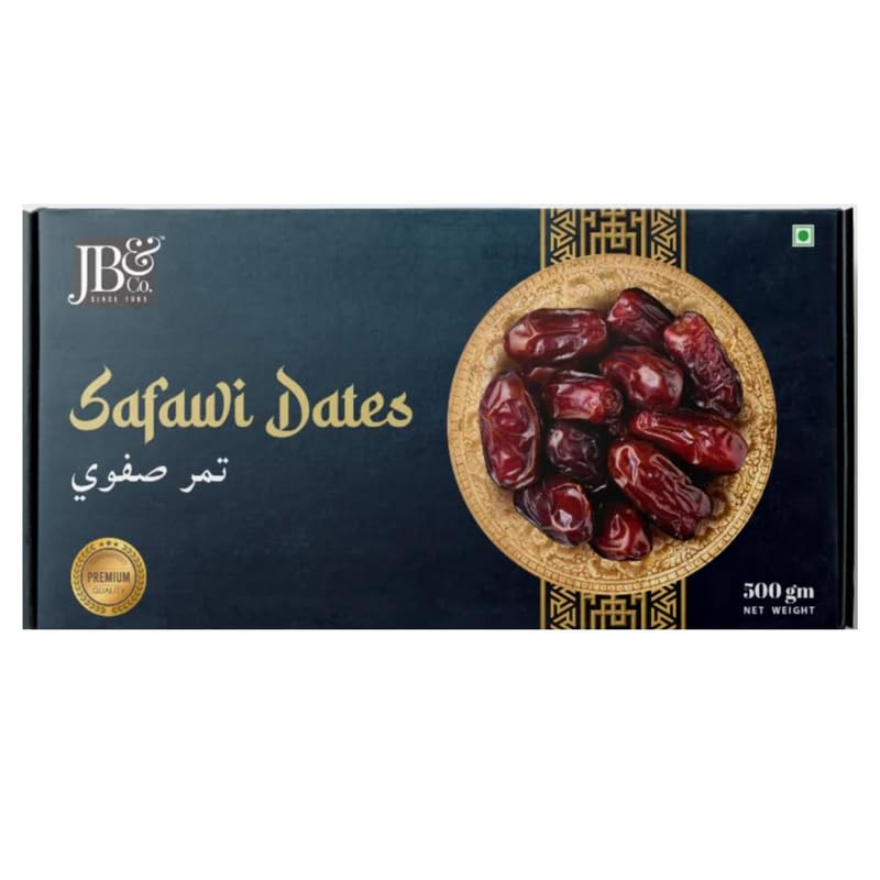 JB&CO - Safawi Dates - Khajoor | 500g Pack | Safawi Dates Original | From Saudi Arabia | All Natural | No Preservatives | No Added Sugar | Gluten Free | Vegan | Non GMO | Plant Based | Dates Dry Fruits (B0CM8C1B1J) Amazon Price History, Amazon Price Tracker