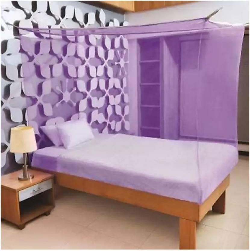 Preferido Polyester Mosquito Net | Suitable for Double Bed | Machardani for Bed (7X7 FEET ) Blue Color (Purple)