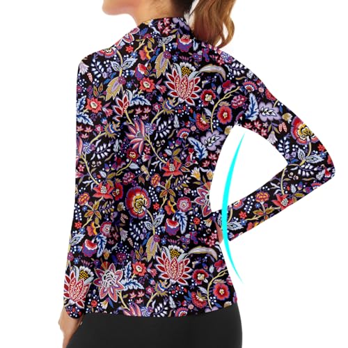 Image of Soneven Women's Sleeveless Golf Top Floral Athletic Golf Wear Moisture Wicking Sleeveless Polo Quick Dry