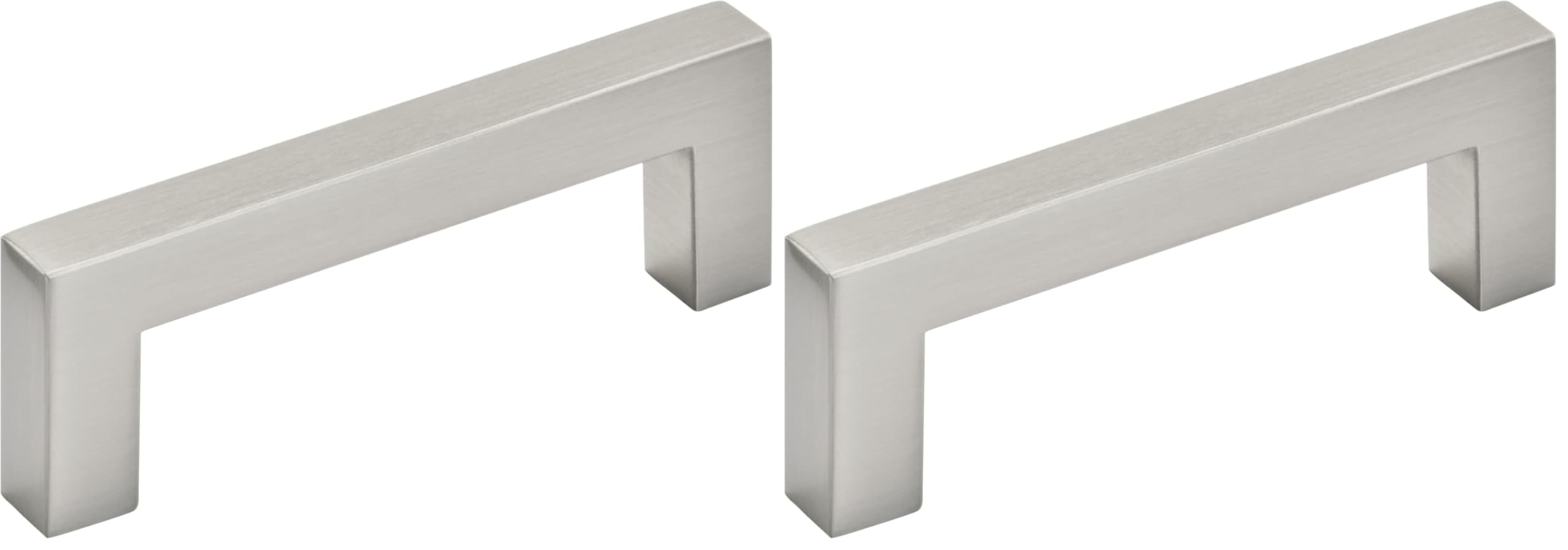 Amerock | Cabinet Pull | Satin Nickel | 3 inch (76 mm) Center to Center | Monument | 2 Pack | Drawer Pull | Drawer Handle | Cabinet Hardware