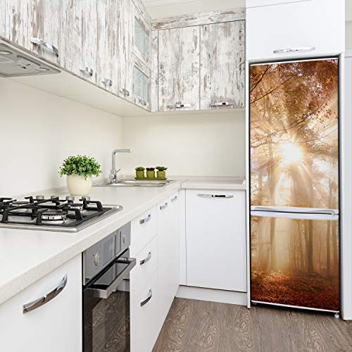 Pegatinas de refrigerador autoadhesivas bosque otoñal contra manchas 4