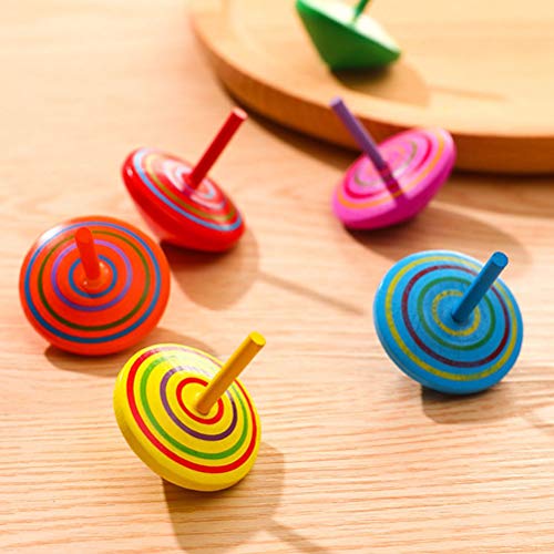 YANSHON 15 Stück Kreisel aus Holz, Bunte Holzkreisel, Spielzeugkreisel Kinder, Kindergeburtstag Gastgeschenke, Farbmischung - Image 7