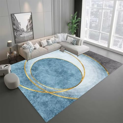 Déco maison tapis de bureau d'étude moderne gris-bleu 70x200 - 2