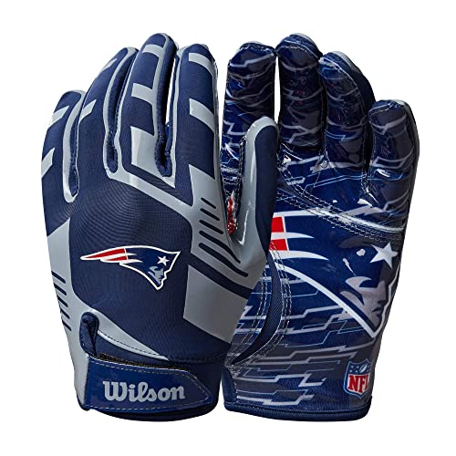 Wilson Gants NFL TEAM SUPER GRIP, Taille Unique pour Adolescents, Silicone/Lycra-Stretch