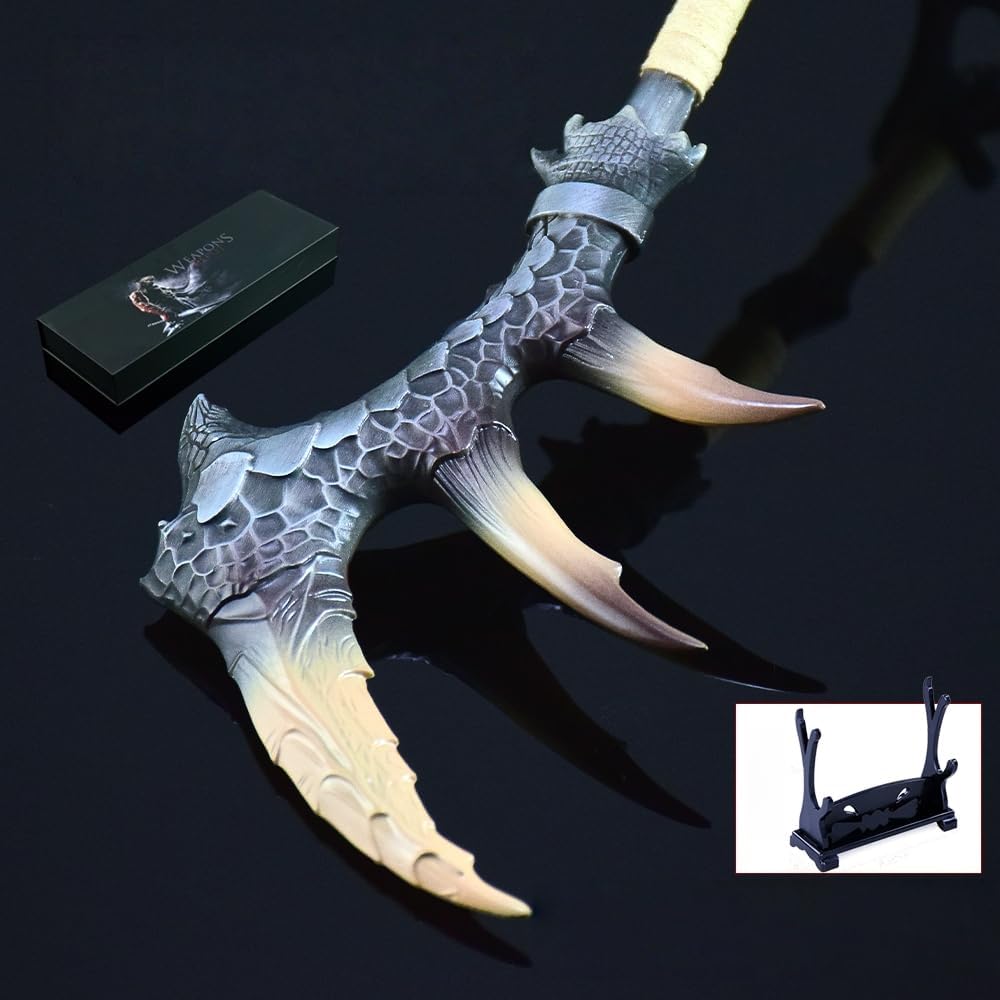 Superbuybox Game MHWI IB Fatalis Deathscythe Long Sword Giftbox Martial Arts Game Collection Gift Desk Decor w/Display Stand