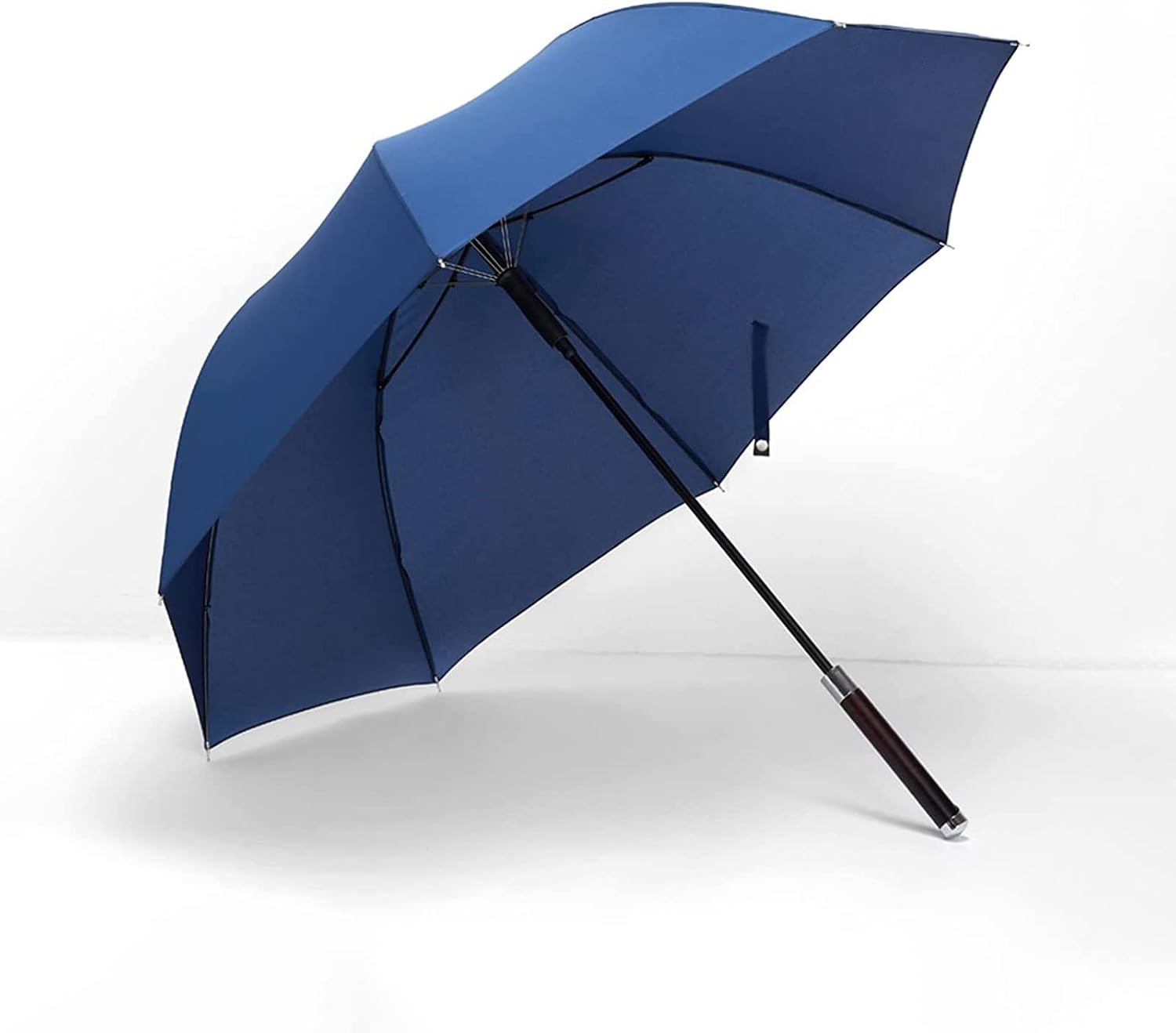 Auto Open 8 Ribs Stick Umbrella, 120Cm/47In Rain Umbrellas, Long Straight Handle, Rubber Umbrella Head, Windproof Waterproof Umbrella for Car Rain Outdoor (Blac，Black