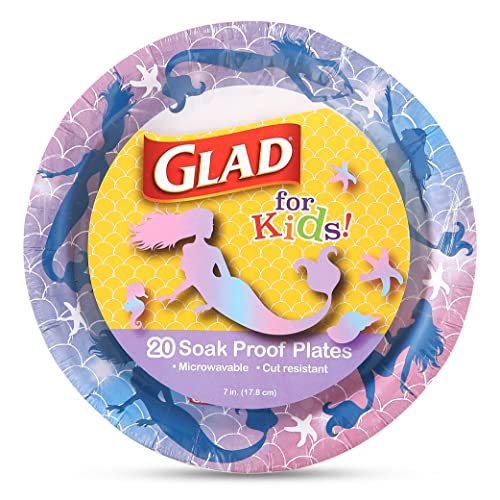 Glad-for-Kids-Mermaids-7-Paper-Plates-Microwave-Safe-Mermaids-Kids-Plates-Mermaids-Paper-Plates-for-Everyday-Use-7-Round-Paper-Snack-Plates-20ct