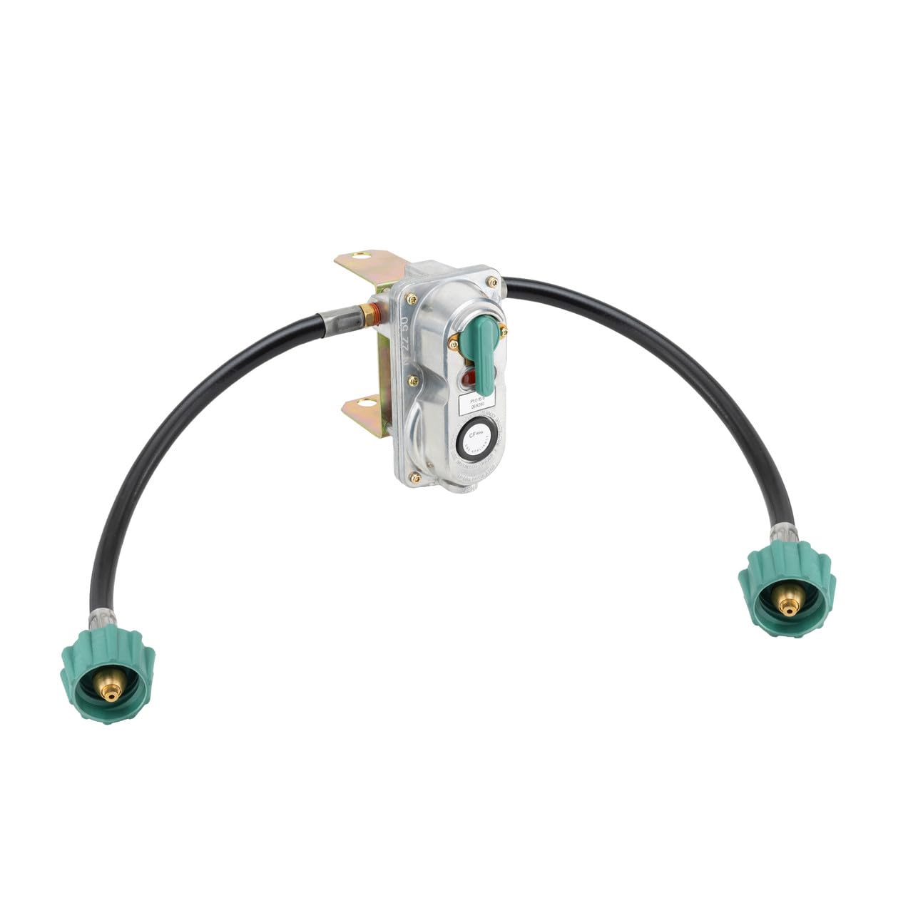 RecPro RV Propane Gas Regulator 2-Stage Auto Changeover | 11.5" Pigtail Hose Connector | 250 PSI | 287,500 BTU | Mounting Bracket & Cover | For RVs, Vans & Trailers