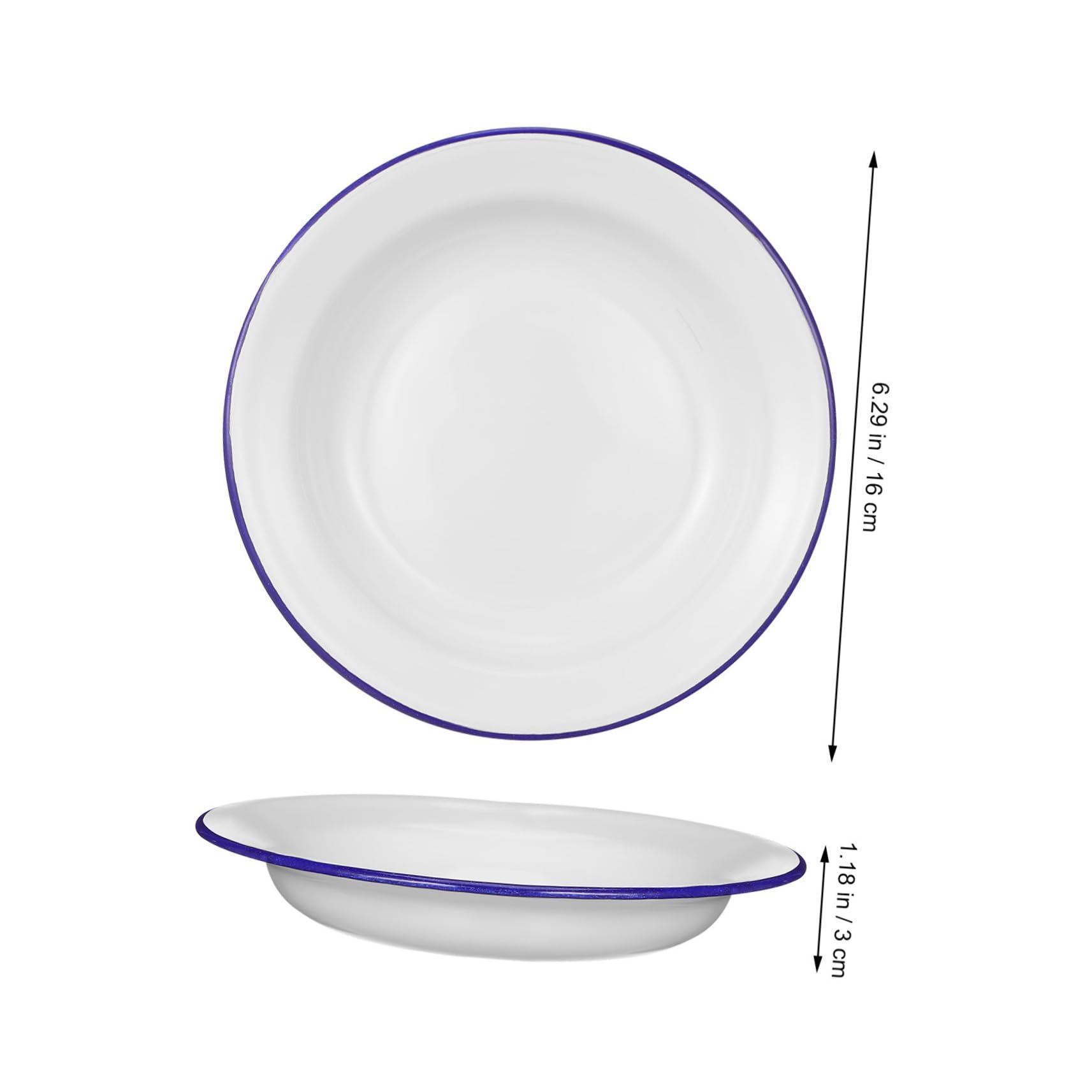 Cabilock 4Pcs Vintage Enamel Plates Retro Steamed Dish Plates for Snacks Fruits Appetizers Enamelware for Home Hotel Outdoor Use