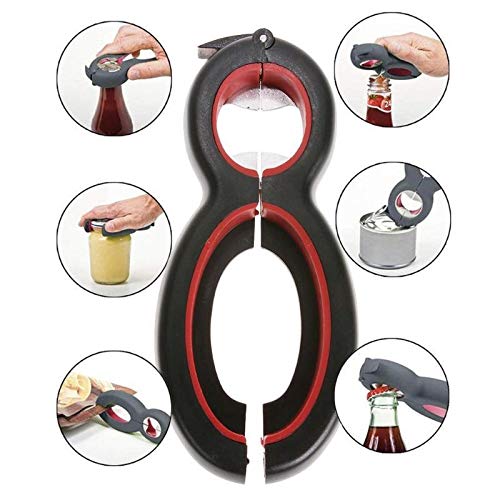 Cffdoikpqi Beer Opener, 6 In 1 Multi Function Twist Bottle Opener All In One Jar Gripper Can Wine Beer Lid Twist Off Jar Opener Claw Dropshipping #TOP1